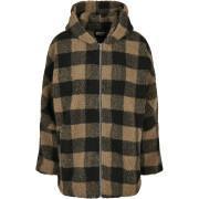 Polaire femme grandes tailles Urban Classics hooded oversized check sherpa