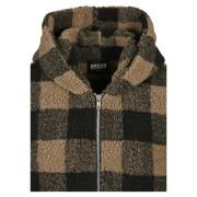 Polaire femme Urban Classics hooded oversized check sherpa